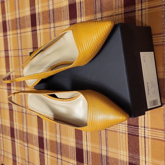 🆕️Theory Block heel Sling back shoes,lizard print,made in Italy - Picture 7 of 12